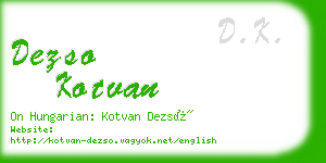 dezso kotvan business card